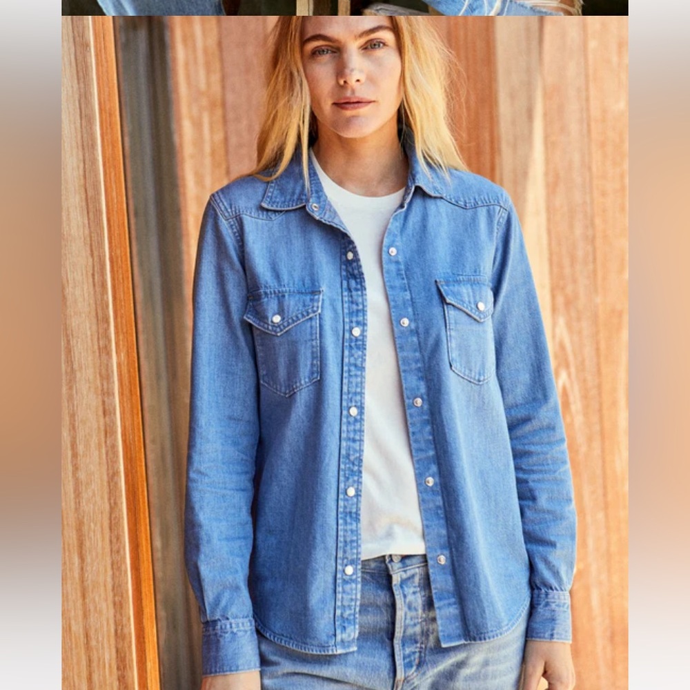 Outerknown womens Wyatt Western Denim Shirt
